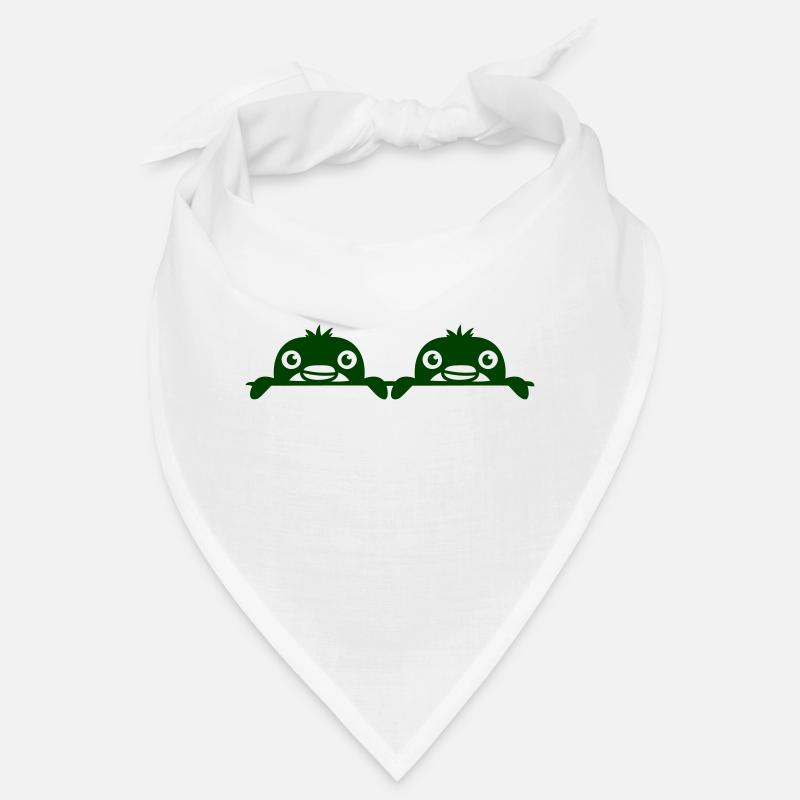 2 amis pingouins jetant un coup d’œil derrière le mur Équipe Bandana