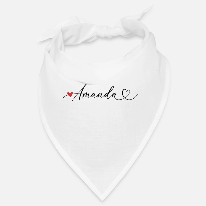 Amanda Last name First name Calligraphy heart Bandana