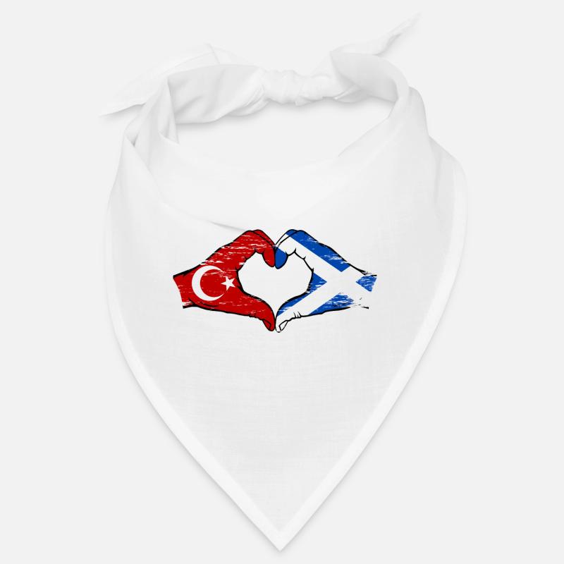 Turkey Scotland flag hands heart shape used Bandana