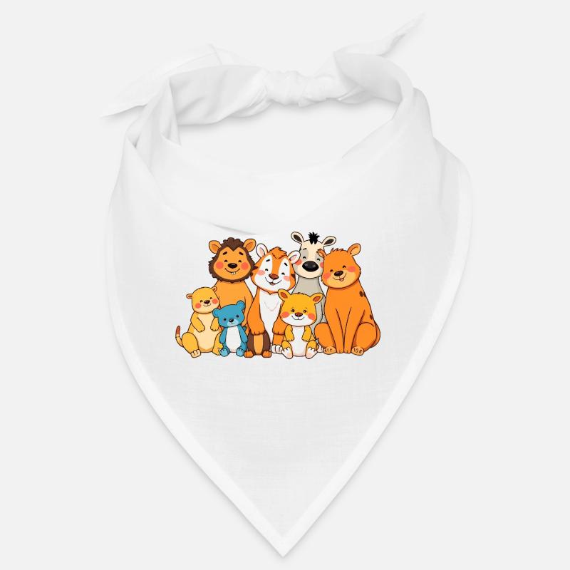 Conception ludique de bande dessinée de famille d’animaux Bandana