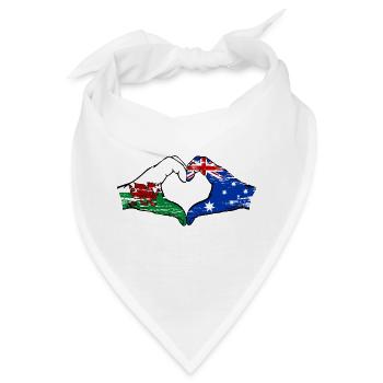 Wales Australien Flagge Hände Herzform used - Bandana - Weiß - Vorne