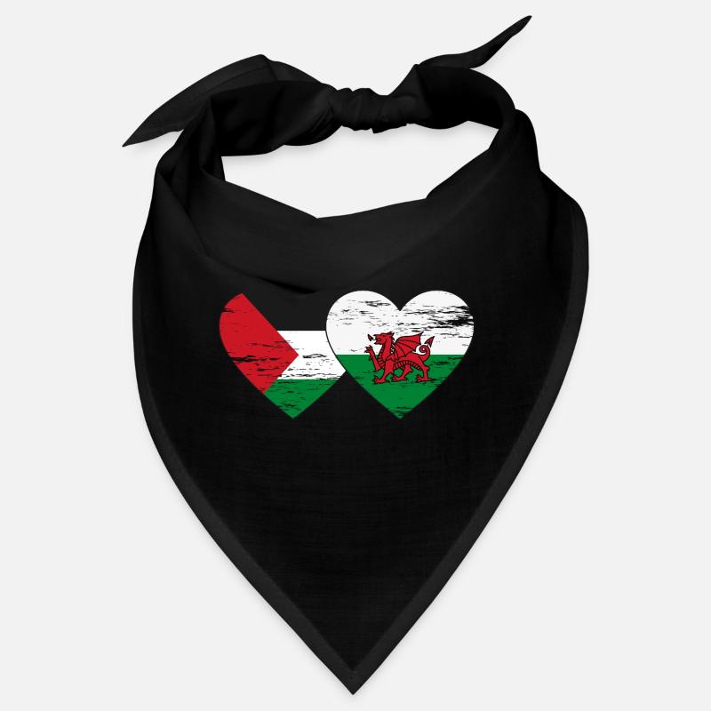 Drapeau de la Palestine Pays de Galles coeur utilisé Bandana