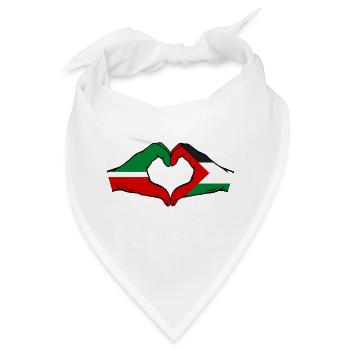 Tatarstan Palaestina Flagge Hände Herzform - Bandana - Weiß - Vorne