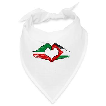Tatarstan Palaestina Flagge Hände Herzform used - Bandana - Weiß - Vorne