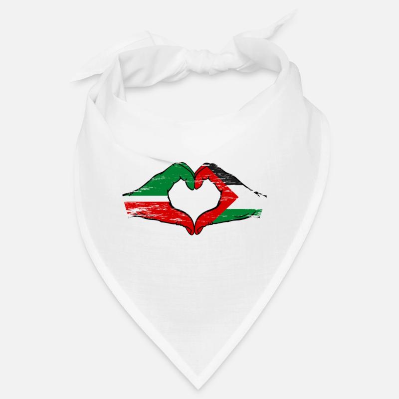 Tatarstan Palestine drapeau mains forme de coeur utilisé Bandana