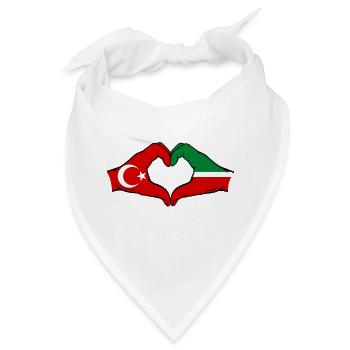 Türkei Tatarstan Flagge Hände Herzform - Bandana - Weiß - Vorne