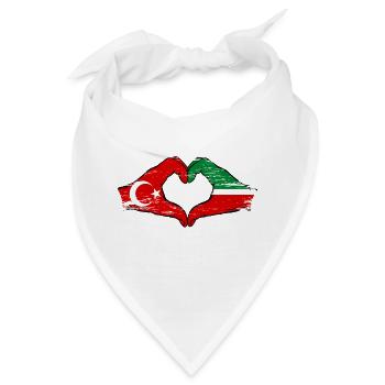 Türkei Tatarstan Flagge Hände Herzform used - Bandana - Weiß - Vorne