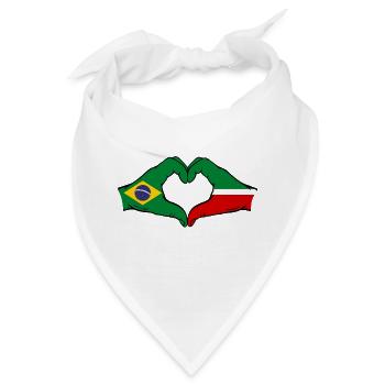 Brasilien Tatarstan Flagge Hände Herzform - Bandana - Weiß - Vorne