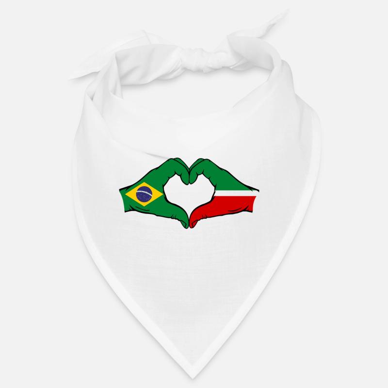 Brésil Tatarstan Drapeau Mains Coeur Forme Bandana