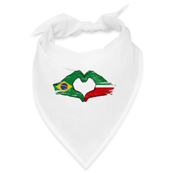 Brasilien Tatarstan Flagge Hände Herzform used - Bandana - Weiß - Vorne