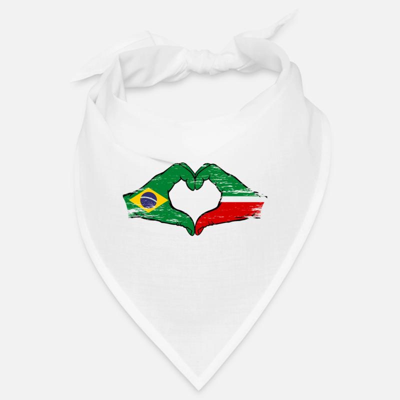 Brésil Tatarstan drapeau mains coeur utilisé Bandana