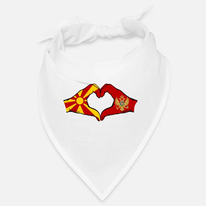 Monténégro Montanegro Drapeau Mains Forme Coeur Bandana