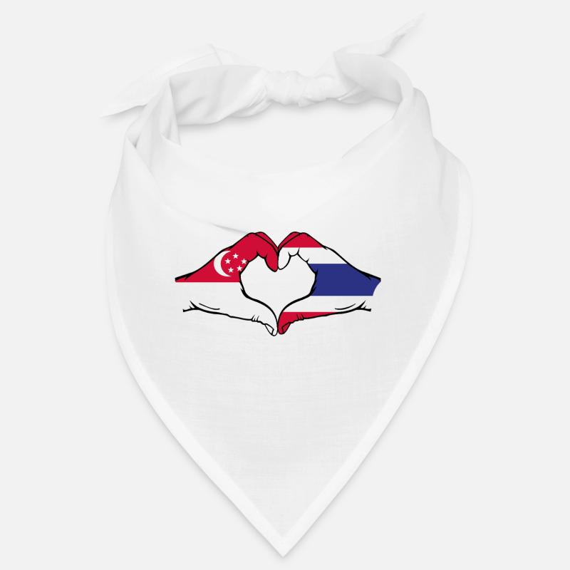 Singapour Drapeau de la Thaïlande mains en forme de coeur utilisé Bandana