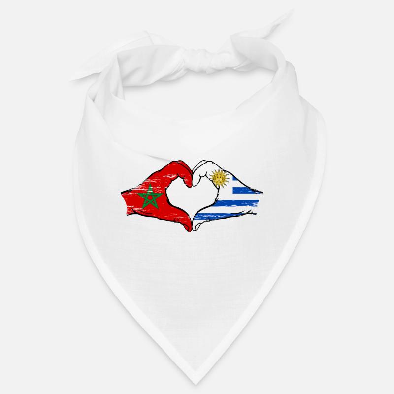 Maroc Drapeau de l’Uruguay mains forme de coeur utilisé Bandana