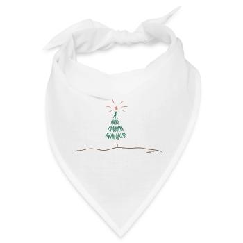 Festliche Weihnachtsbaum Skizze - Bandana - Weiß - Vorne