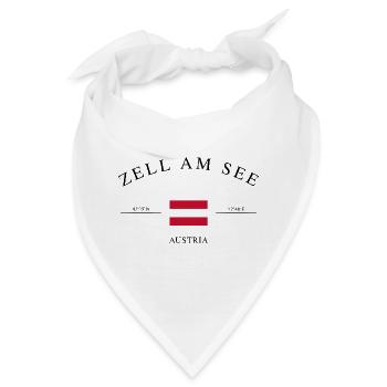 Zell am See Österreich – Urlaub Souvenir Geschenk - Bandana - Weiß - Vorne