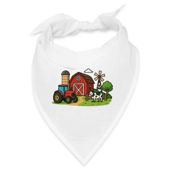 Ländliche Bauernhof Szenerie - Bandana - Weiß - Vorne