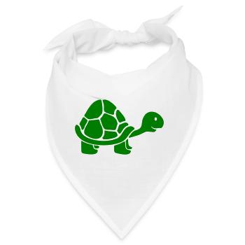 Schildkröte langer Hals lächelt glücklich lustig - Bandana - Weiß - Vorne