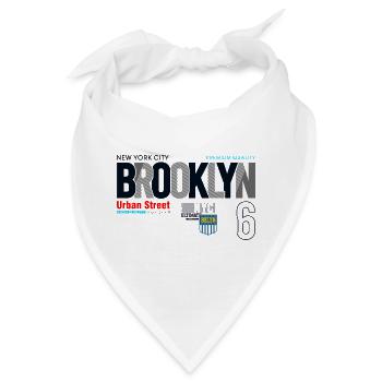 Brooklyn Stadtbild Urbane Typografie - Bandana - Weiß - Vorne