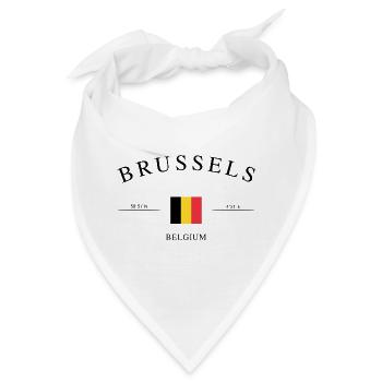 Brüssel Belgien – Urlaub Souvenir & Geschenk - Bandana - Weiß - Vorne