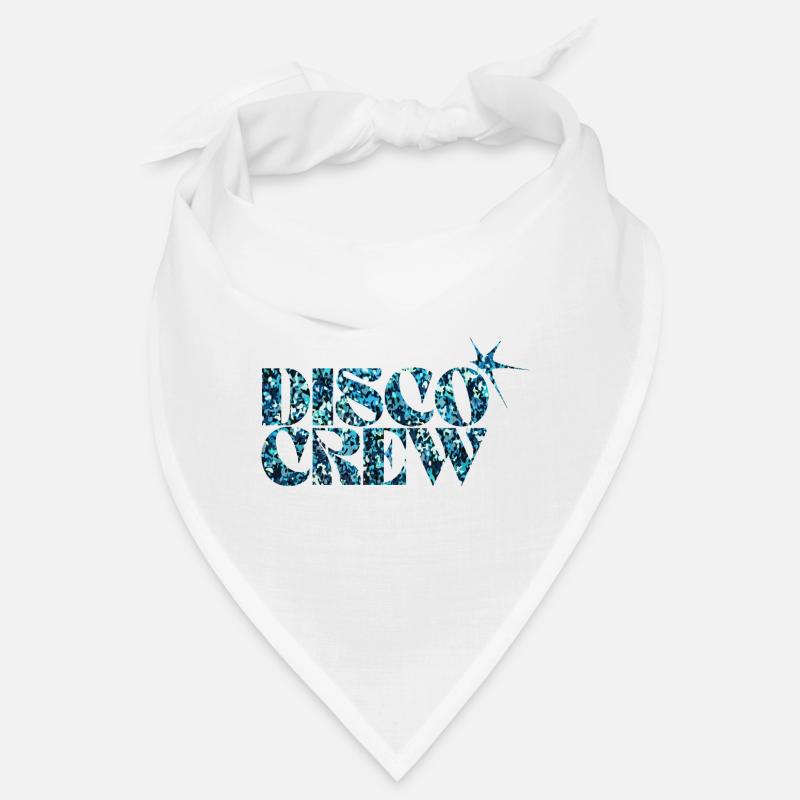 Disco Crew Glitter Blue Typography Bandana