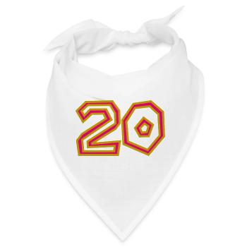 20. 20. JAHRESTAG. 20-JÄHRIGES JUBILÄUM. 20 JAHRE. - Bandana - Weiß - Vorne