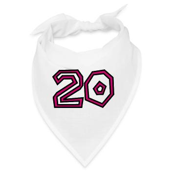 20. 20. JAHRESTAG. 20-JÄHRIGES JUBILÄUM. 20 JAHRE. - Bandana - Weiß - Vorne