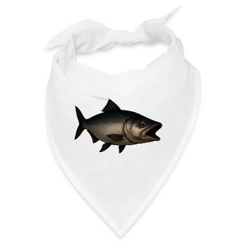 Detaillierter Fisch für Angler - Bandana - Weiß - Vorne