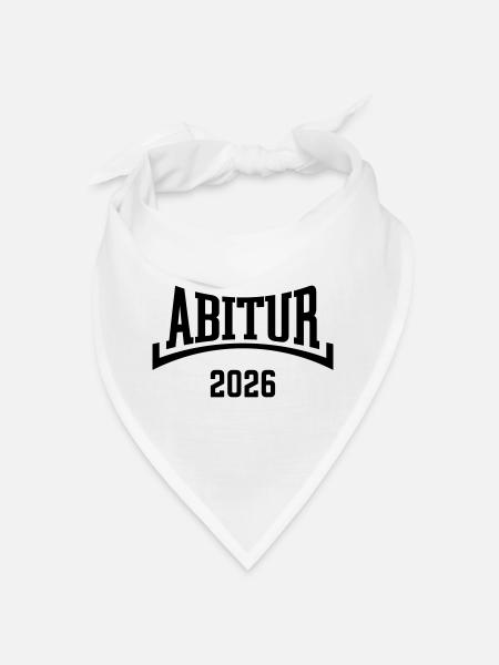 Abitur 2026 (Abiturient / Abi 26 / Konkav / B) - Bandana - Weiß - Vorne