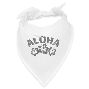 Aloha Hibiscus Tropendesign - Bandana - Weiß - Vorne