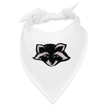 Mitternachts-Waschbärkopf - Bandana - Weiß - Vorne