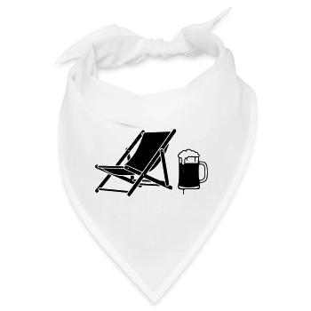 Liegestuhl Bier Urlaub Icon - Bandana - Weiß - Vorne