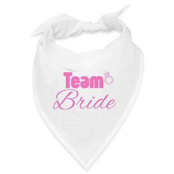 Team Bride: Pink Ring Logo - Bandana - Weiß - Vorne
