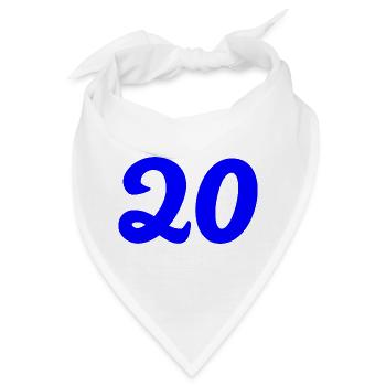 20. 20. JAHRESTAG. 20-JÄHRIGES JUBILÄUM. 20 JAHRE. - Bandana - Weiß - Vorne