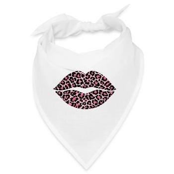 Leoprint Lips - Bandana - Weiß - Vorne