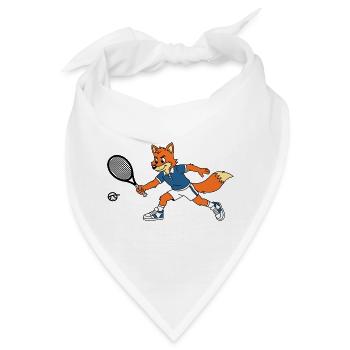 Fox Jannik Maskottchen spielt Tennis - Bandana - Weiß - Vorne