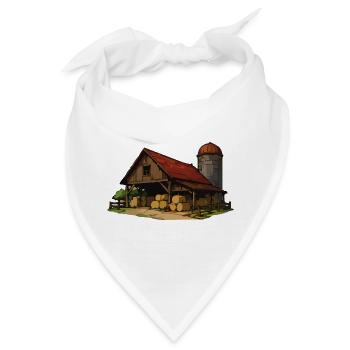 Rustikale Scheune mit Heuballen - Bandana - Weiß - Vorne
