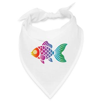 Bunter Fisch | Modernes Meeresmotiv - Bandana - Weiß - Vorne