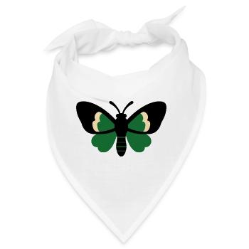 Lucky Moth Botanical Streetwear Design - Bandana - Weiß - Vorne