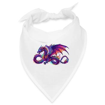 Drache in Farbe - Bandana - Weiß - Vorne