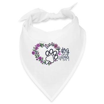 Blumenherz Hundemama - Bandana - Weiß - Vorne
