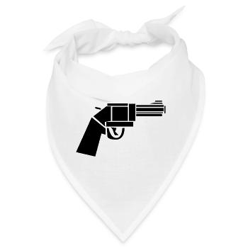 Vintage Revolver – Western-Illustration - Bandana - Weiß - Vorne
