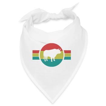 Stier Retro   - Bandana - Weiß - Vorne