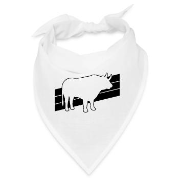 Stier Silhouette - Bandana - Weiß - Vorne