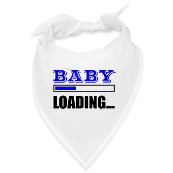 Blaues Großbuchstaben BABY Design - Bandana - Weiß - Vorne