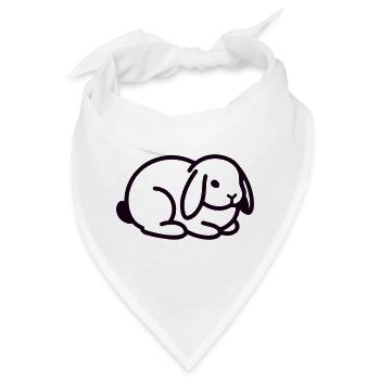 Schlappohr Hase Kaninchen Icon - Bandana - Weiß - Vorne