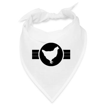 Huhn Silhouette - Bandana - Weiß - Vorne