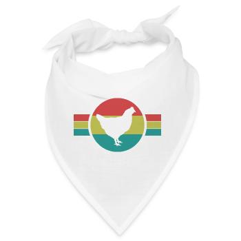 Huhn Retro Silhouette - Bandana - Weiß - Vorne