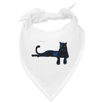 Panter mit blauen Akzenten - Bandana - Weiß - Vorne