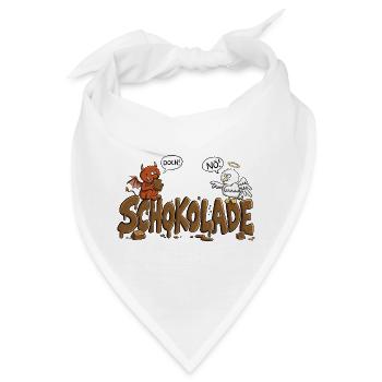 Schokolade Engelchen Teufelchen Nö Doch Naschkatze - Bandana - Weiß - Vorne